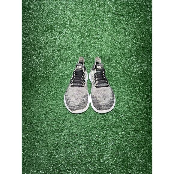 Nike Free RN Flyknit Womens Size 8.5 Black White Running Shoes Athletic Sneakers - Picture 6 of 10